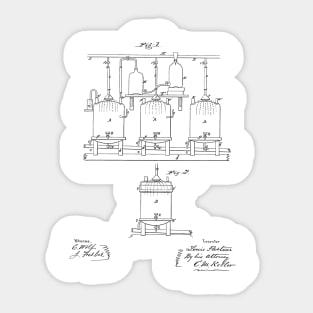 Brewing Beer and Ale Vintage Patent Hand Drawing Sticker